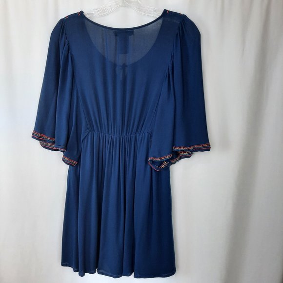 5 For $20.00 Flying Tomato Blue Embroidered Boho Chic Lined Tunic,  Size Small - Picture 2 of 10